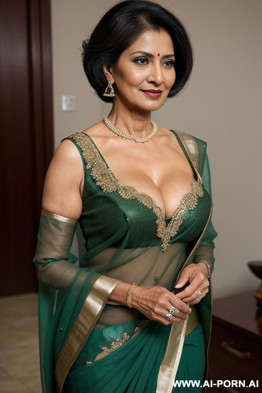 bangladeshi mature hot sexy gilf, wicked older mommy, deep v blouse, cleavage, slutty sari, - #main