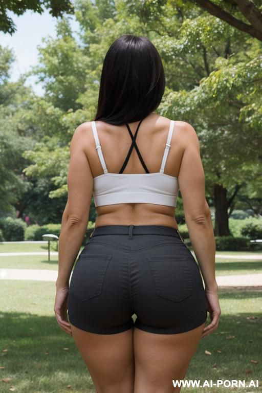 suburban mom, tight cheeky shorts, big round ass - #main