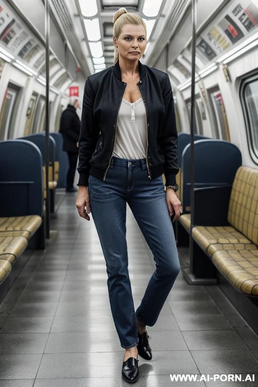 mature woman, straight jeans, oxford shoes - #main