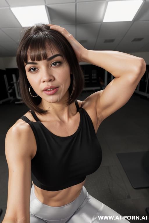 black yoga outfit, thick thighs - #main