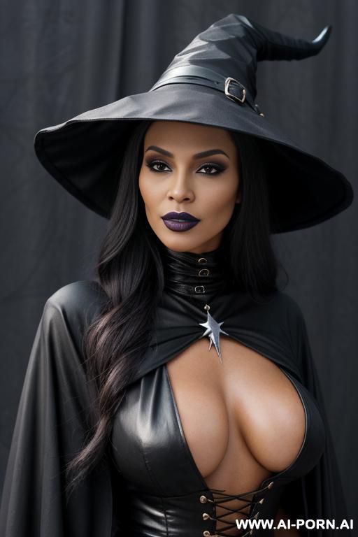 ebony latina, shiny skin, large dark nipples, riding long boots - #main