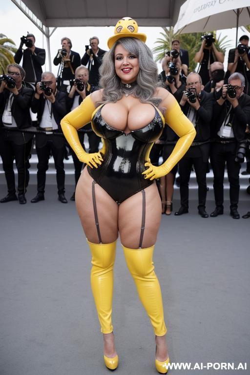 bbw older), (((fit legs, beautifull legs))), (((full body))), messy hair updo, huge fake tits, thick arms, shapely arms, (((sdtanding))), ((massive fat breasts)), (((full legs visible))), very sexy high heels, very sexy legs - #main