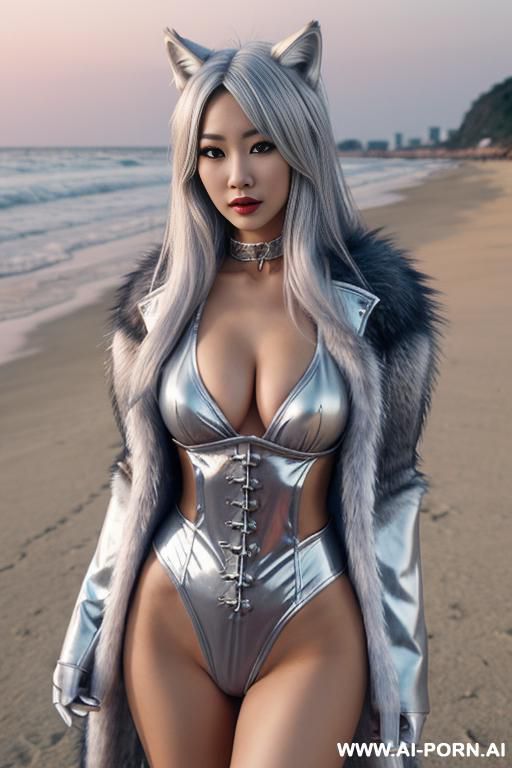asian idol, beach, dusk, silver hair, sex - #main