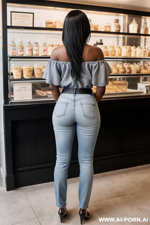 ebony mature, mom blue jeans, sexy ass, silver belt, oxford shoes, legs wide apart - #main