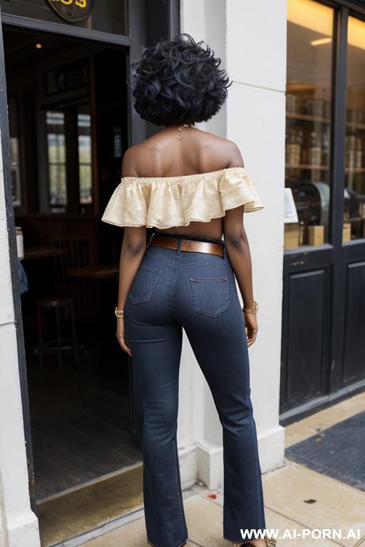 ebony mature, mom blue jeans, sexy ass, golden belt, oxford shoes - #main
