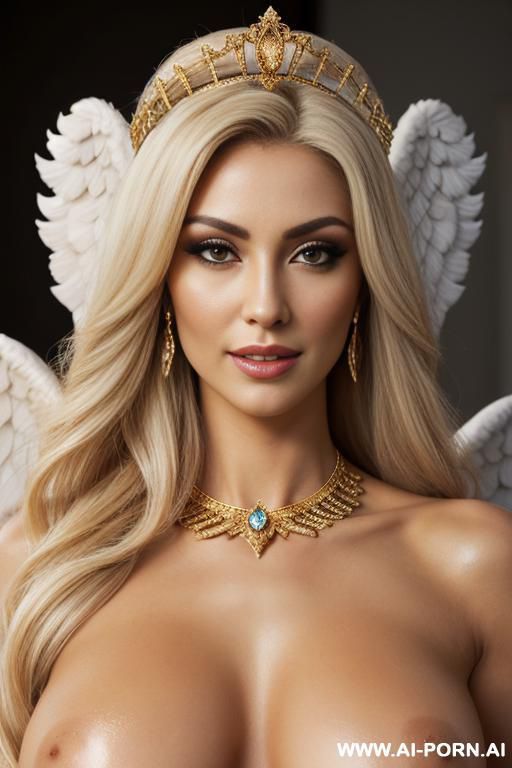 goddess (front view) bombshell, wide hips, muscular thighs, thighs gap, realistic neat pussy, firm boobs (perfect model face) beautiful sexy face (keep face) alluring smile (eye contact) beautiful - #main