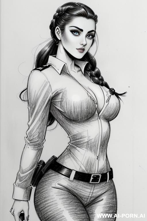 ((((mediun body shot)))) (((on three panels))) ((((each panel a different pose sexy)))) ((((image comic-drawing pencil style)))) down level shot ((((landscape office)))) ((((security guard)))) ((((walking)))) - #main
