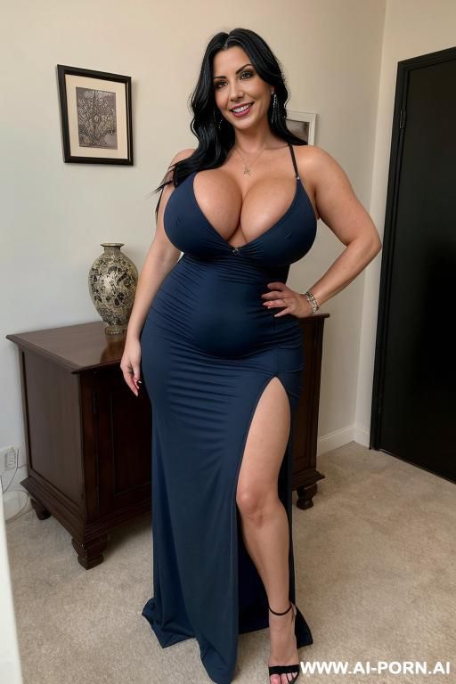 pornstar bimbo, hourglass body, bimbo lips, gigantic fake tits, teapered waist, classy milf, curvy body, sexy face, full body view, ((keep face)), ((keep body)), in harem mansion, - #main