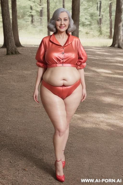 old old sexy curvy bbw old granny, tight top, extremely pretty, full lips, button nose, hoop earrings, busty round boobs, hourglass figure, tight waist. big round ass in a dress. old women dancing with all her sexy old bbw friends in the woods camping. s - #main