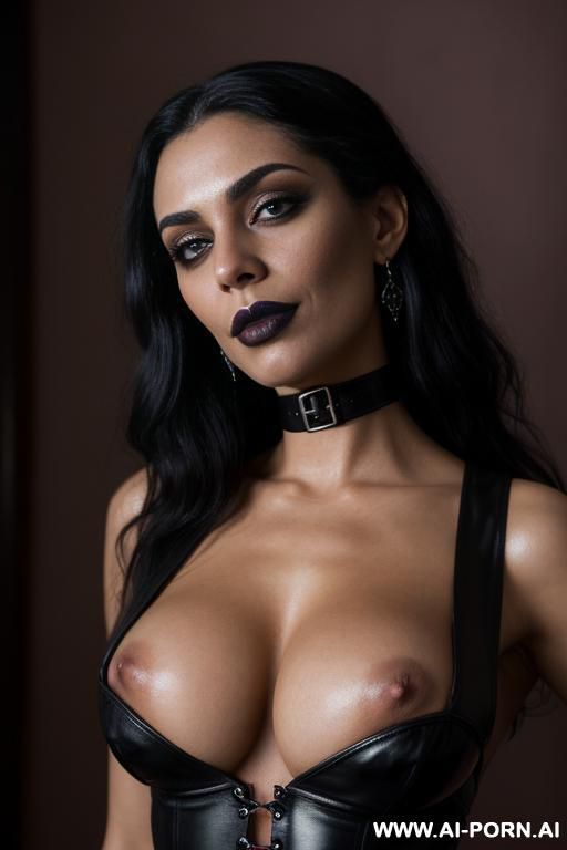 beautiful pornstar, black leather, gothic ruby possession slut collar - #main
