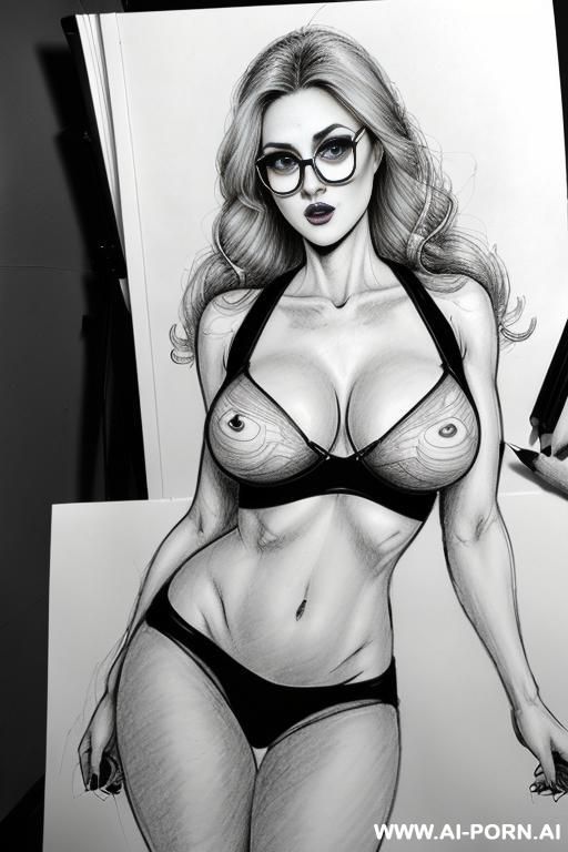((((mediun body shot)))) ((((image comic-drawing pencil style)))) down level shot boobs in closedup ((((in the photography studio)))) ((((photography camera)))) ((((hate)))) ((((huge eyes)))) pretty italian - #main