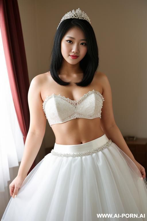 short philipina woman with big breasts in wedding skirt and top - #main