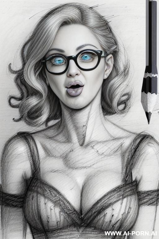 ((((in one panel))) ((((medium body shot)))) ((((image comic-drawing pencil style)))) ((((very astonished eyes)))) ((((silly face)))) ((((open mouth)))) pretty italian woman full lips, very astonished, - #main