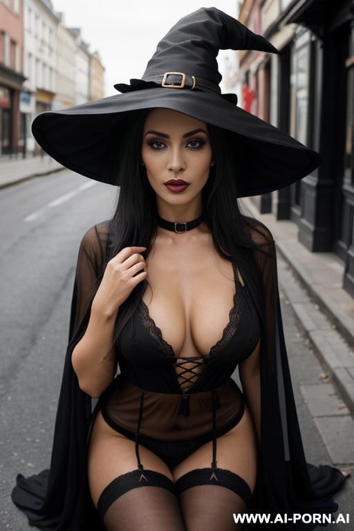 short black see thru dress revealing sex, widely indented on the sides and front, revealing only one nipple, long straight hair covering the visible nipple, moist body, seating in front of the camera and spreading her legs - #main