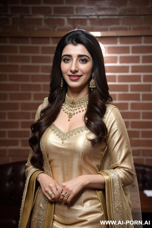 fancy wedding dupatta , oval office , brick wall background, lean, (photorealistic), (ultra detailed photo), (hyper realistic photo), (urwa hocane ), hud3 - #main
