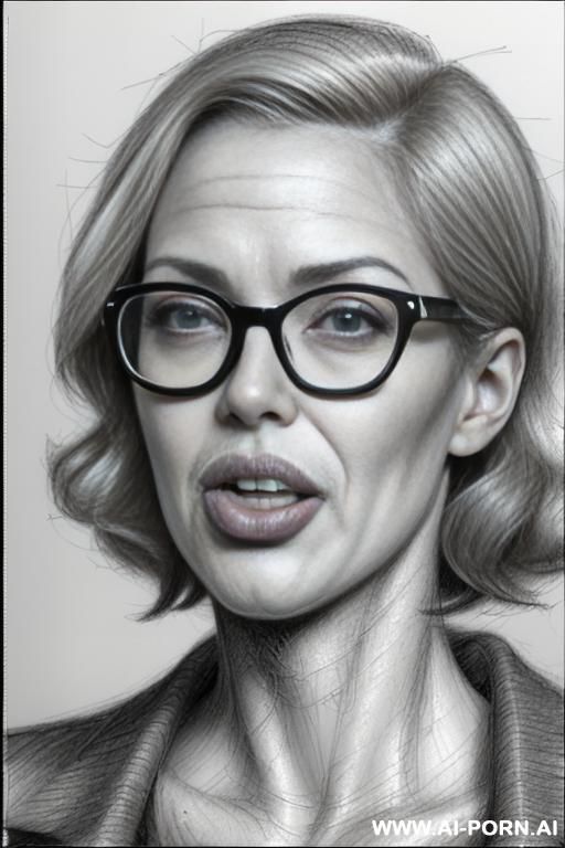 ((((image comic-drawing pencil style)))) ((((close up face shot)))) ((((poorly defined lines)))) ((((in the office)))) ((((open mouth)))) ((((silly face)))) pretty italian woman full lips, blonde short - #main