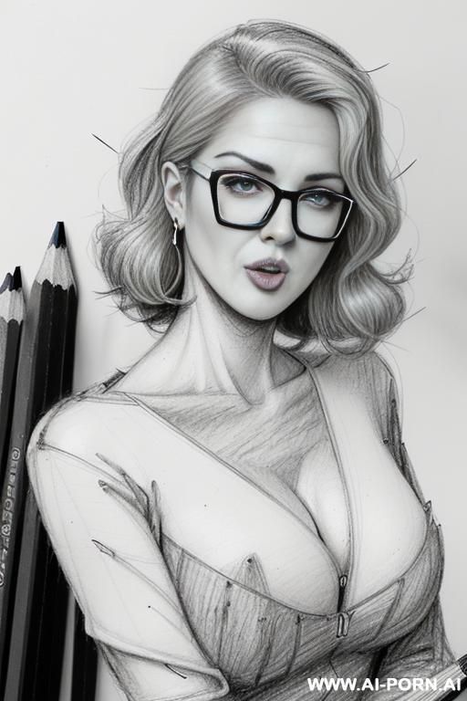 ((((image comic-drawing pencil style)))) ((((medium body shot)))) (((in the office)))) ((((very serious face)))) ((((sideways)))) ((((open mouth)))) pretty italian woman full lips, muscle fit , black short - #main