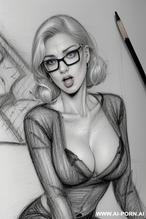 ((((image comic-drawing pencil style)))) ((((medium body shot)))) (((in the office)))) ((((open mouth)))) ((((very serious face)))) ((((sideways)))) pretty italian woman full lips, muscle fit , black short - #main