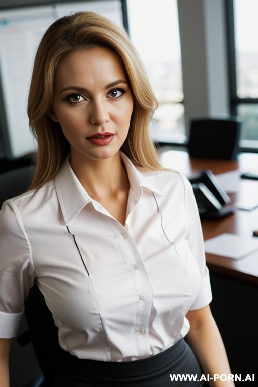 office shirt, ((juicy tits)), pencil skirt, sexy german - #main