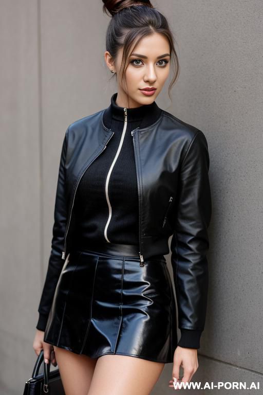 tight leather skirt and boots - #main
