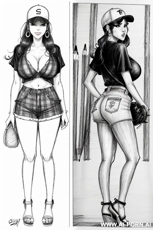 ((((image comic-drawing style))) (((full body shot))), (at the sunset) , (hoop earrings), long, ((((sadly)))), japanese brunette pixie haircut, ((((chuby sexy slut)))) , (((most beautiful woman ever))), - #main
