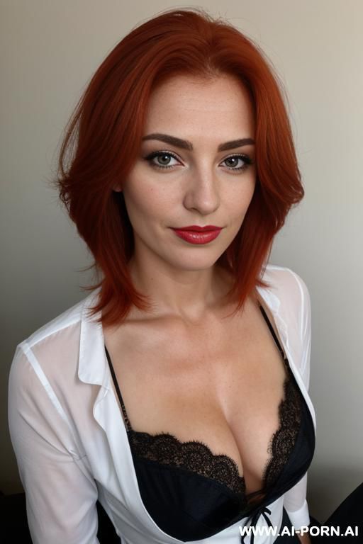 femme, rousse, taches de rousseur - #main