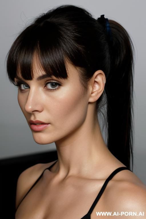 russian, actress, athlete, eye contact, sexy bangs, ponytail, highly detailed eyes - #main