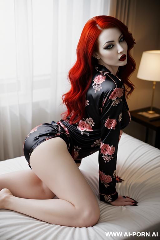 hot goth woman with red hair - #main