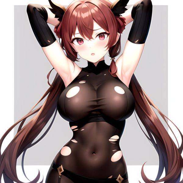 Roana Epic Seven 1girl Areola Slip Arm Garter Armpits Arms Behind Head Black Bodysuit Blush Bodysuit Breasts Brown Hair Covered, 60450401 - AIHentai - aihentai.co on pornintellect.com