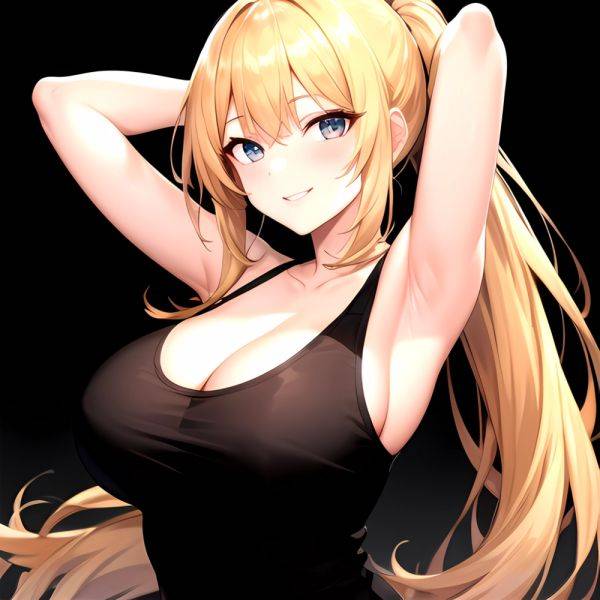 Beatrix Amerhauser 1girl Armpits Arms Behind Head Bare Shoulders Blonde Hair Breasts Cleavage Large Breasts Long Hair Looking At, 855260396 - AIHentai - aihentai.co on pornintellect.com