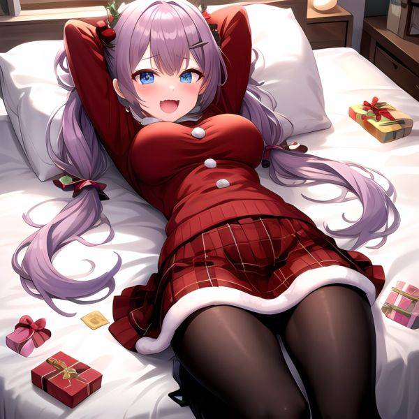 Hanae Blue Archive Hanae Christmas Blue Archive 1girl D Blue Eyes Blush Boots Box Breasts Clothes Lift Come Hither Condom, 1598694325 - AIHentai - aihentai.co on pornintellect.com