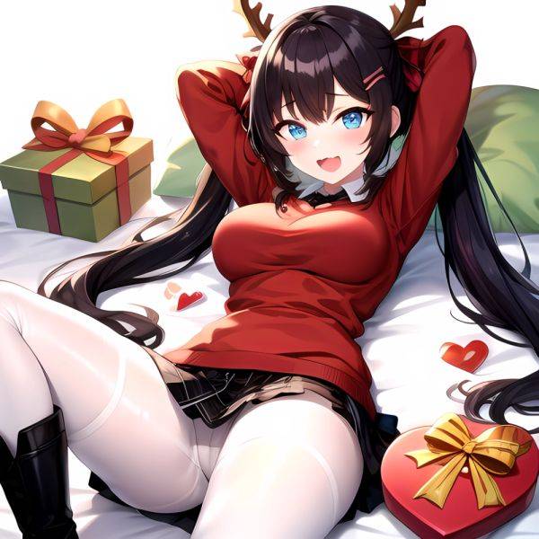 Hanae Blue Archive Hanae Christmas Blue Archive 1girl D Blue Eyes Blush Boots Box Breasts Clothes Lift Come Hither Condom, 3342765678 - AIHentai - aihentai.co on pornintellect.com