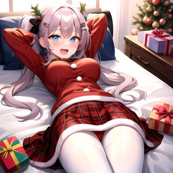 Hanae Blue Archive Hanae Christmas Blue Archive 1girl D Blue Eyes Blush Boots Box Breasts Clothes Lift Come Hither Condom, 3010972519 - AIHentai - aihentai.co on pornintellect.com