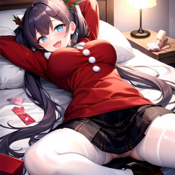 Hanae Blue Archive Hanae Christmas Blue Archive 1girl D Blue Eyes Blush Boots Box Breasts Clothes Lift Come Hither Condom, 3111783789 - AIHentai - aihentai.co on pornintellect.com
