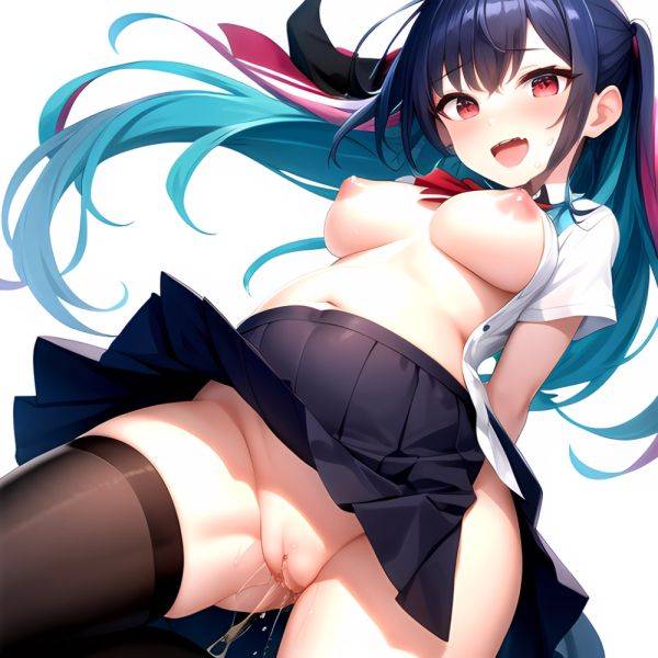 1girl Arms Behind Back 1 3 Blue Hair Blush Breasts Breasts Out Long Hair Facing The Viewer Medium Breasts Multicolored, 4226200024 - AIHentai - aihentai.co on pornintellect.com