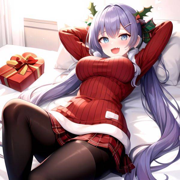Hanae Blue Archive Hanae Christmas Blue Archive 1girl D Blue Eyes Blush Boots Box Breasts Clothes Lift Come Hither Condom, 2404452240 - AIHentai - aihentai.co on pornintellect.com