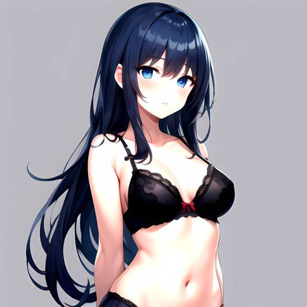 1girl Standing Lingerie Blue Eyes Arms Behind Back Simple Background Anime Girl, 341180655 - AIHentai - aihentai.co on pornintellect.com