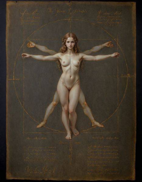 The Vitruvian Woman by Leonardo da Vinci - xgroovy.com on pornintellect.com