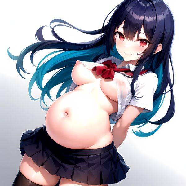1girl Arms Behind Back 1 3 Blue Hair Blush Breasts Breasts Out Pregnant Long Hair Facing The Viewer Medium Breasts, 2310432396 - AIHentai - aihentai.co on pornintellect.com