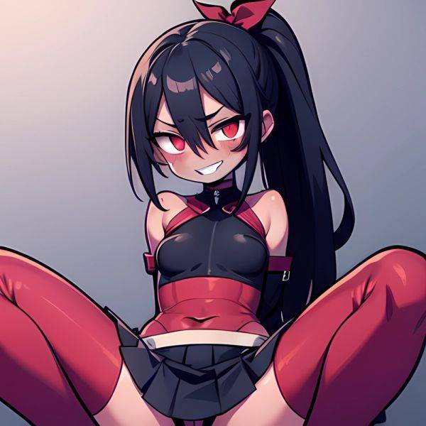 1girl Arms Behind Back Black Skirt Bodysuit Breasts Covered Navel Dark Skinned Female Dark Skin Detached Sleeves Feet Out Of, 2215996073 - AIHentai - aihentai.co on pornintellect.com