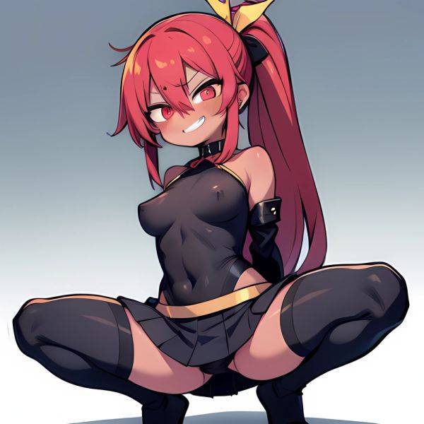 1girl Arms Behind Back Black Skirt Bodysuit Breasts Covered Navel Dark Skinned Female Dark Skin Detached Sleeves Feet Out Of, 2574692159 - AIHentai - aihentai.co on pornintellect.com