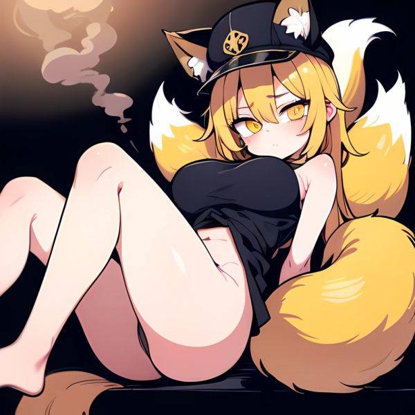 Yakumo Ran 1girl Blonde Hair Breasts Cleft Of Venus Closed Mouth Completely Nude Curvy Feet Out Of Frame Fox Tail, 3001137280 - AIHentai - aihentai.co on pornintellect.com