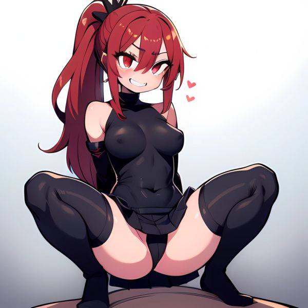1girl Arms Behind Back Black Skirt Bodysuit Breasts Covered Navel Dark Skinned Female Dark Skin Detached Sleeves Feet Out Of, 3742968658 - AIHentai - aihentai.co on pornintellect.com