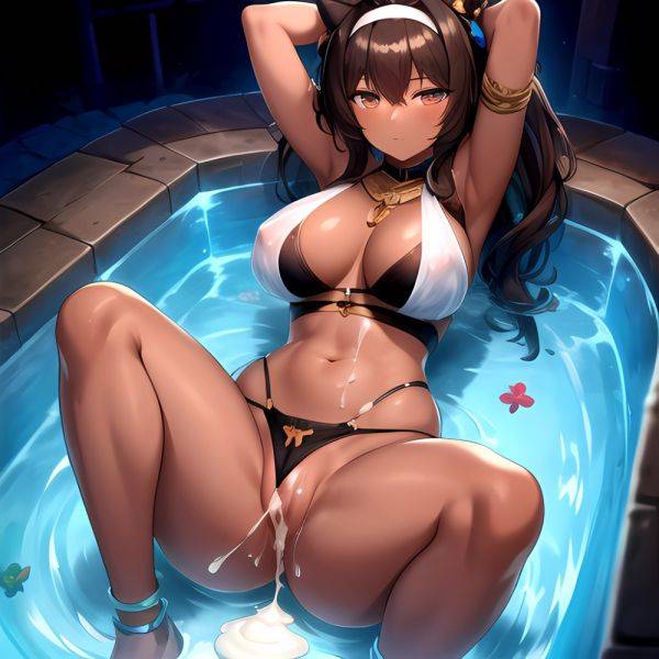 Tsona Nyantcha 1girl After Anal After Sex Arms Up Arms Behind Head Breasts Brown Hair Cum Cum Pool Cumdrip Dark, 3429687159 - AIHentai - aihentai.co on pornintellect.com