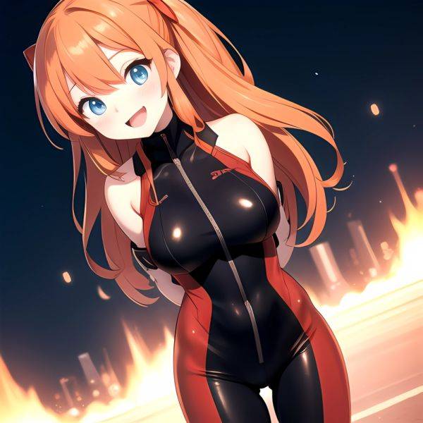 Souryuu Asuka Langley 1girl Blue Eyes Bodysuit Breasts Large Breasts Long Hair Looking At Viewer Open Mouth Orange Hair Plugsuit, 1234552278 - AIHentai - aihentai.co on pornintellect.com