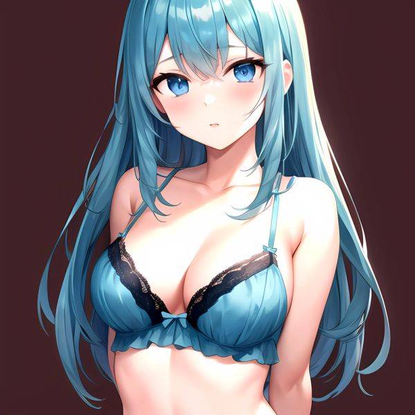 1girl Standing Lingerie Blue Eyes Arms Behind Back Simple Background Anime Girl Facing The Viewer Uwu, 3176992867 - AIHentai - aihentai.co on pornintellect.com