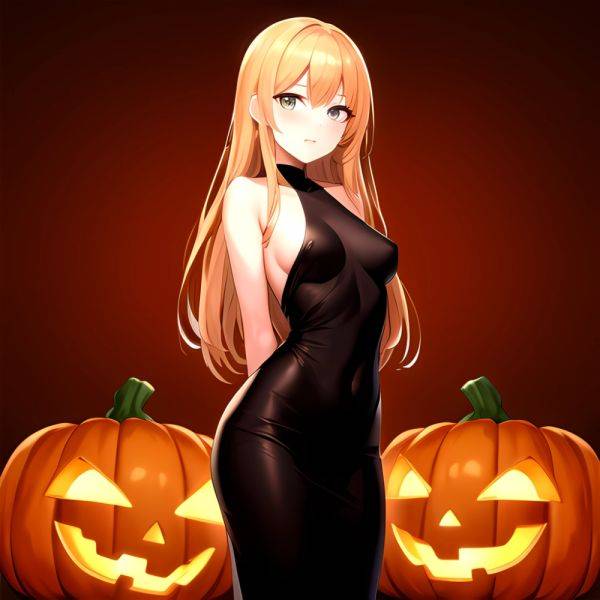Naked Halloween Pumpkins Halloween Decorations Simple Background Standing Facing The Viewer Arms Behind Back, 2592284417 - AIHentai - aihentai.co on pornintellect.com