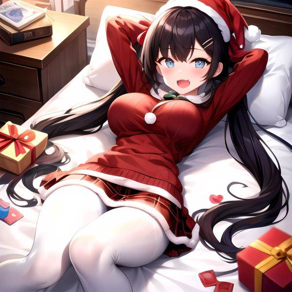 Hanae Blue Archive Hanae Christmas Blue Archive 1girl D Blue Eyes Blush Boots Box Breasts Clothes Lift Come Hither Condom, 3346072995 - AIHentai - aihentai.co on pornintellect.com