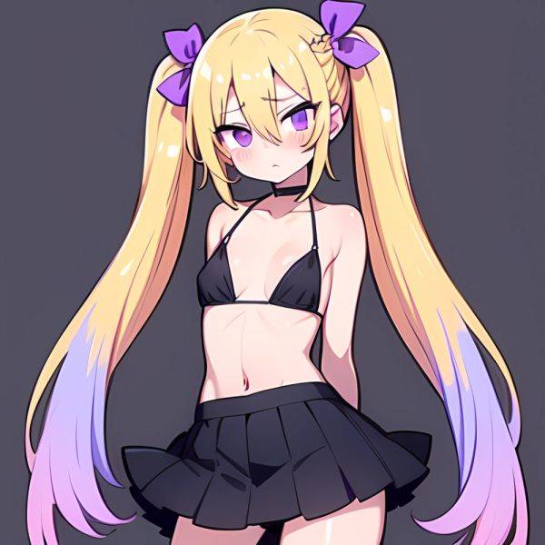 Ninomiya Asuka 1girl Arms Behind Back Bare Shoulders Bikini Bikini Skirt Blonde Hair Blush Braid Breasts Choker Collarbone Cover, 4227965897 - AIHentai - aihentai.co on pornintellect.com