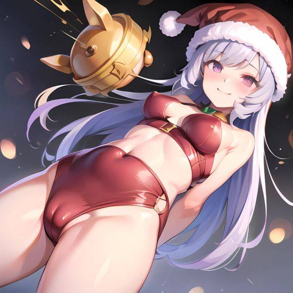 Mejiro Dober Umamusume 1girl Bell Blush Bow Christmas Ears Through Headwear Fur Trimmed Headwear Fur Trim Hat Hat Bow Long, 4099574109 - AIHentai - aihentai.co on pornintellect.com